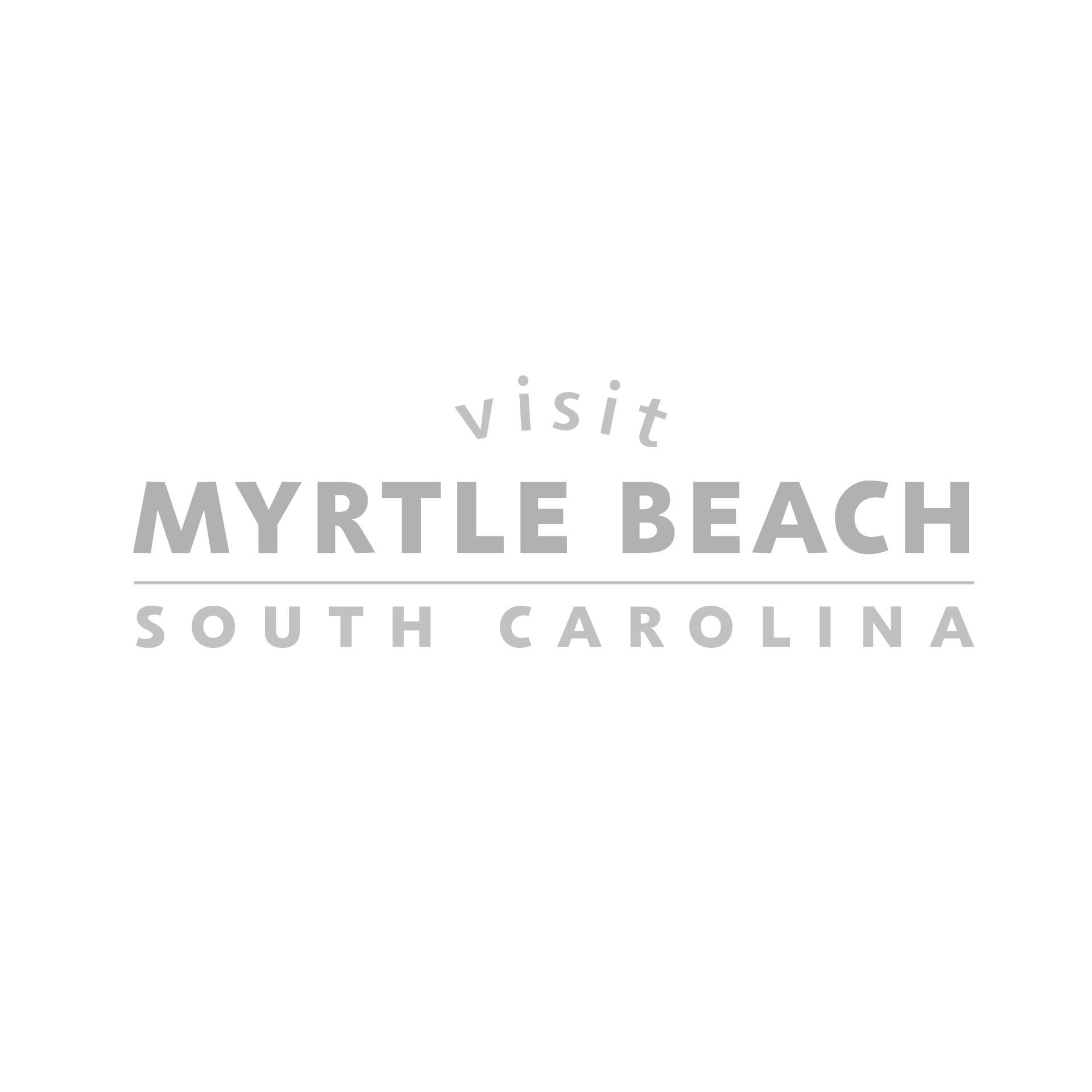 A logo for visit myrtle beach south carolina.