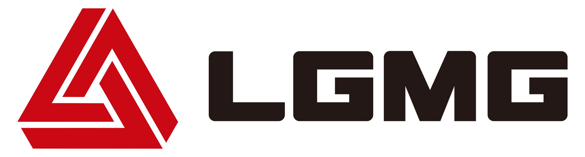 Logo of LGMG, with a red triangle symbol and the letters LGMG in dark gray.