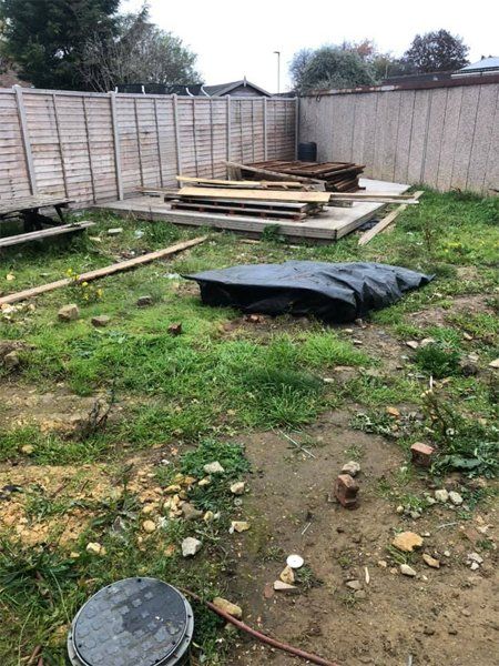 hard landscaping in progress.