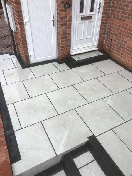 white paving stones