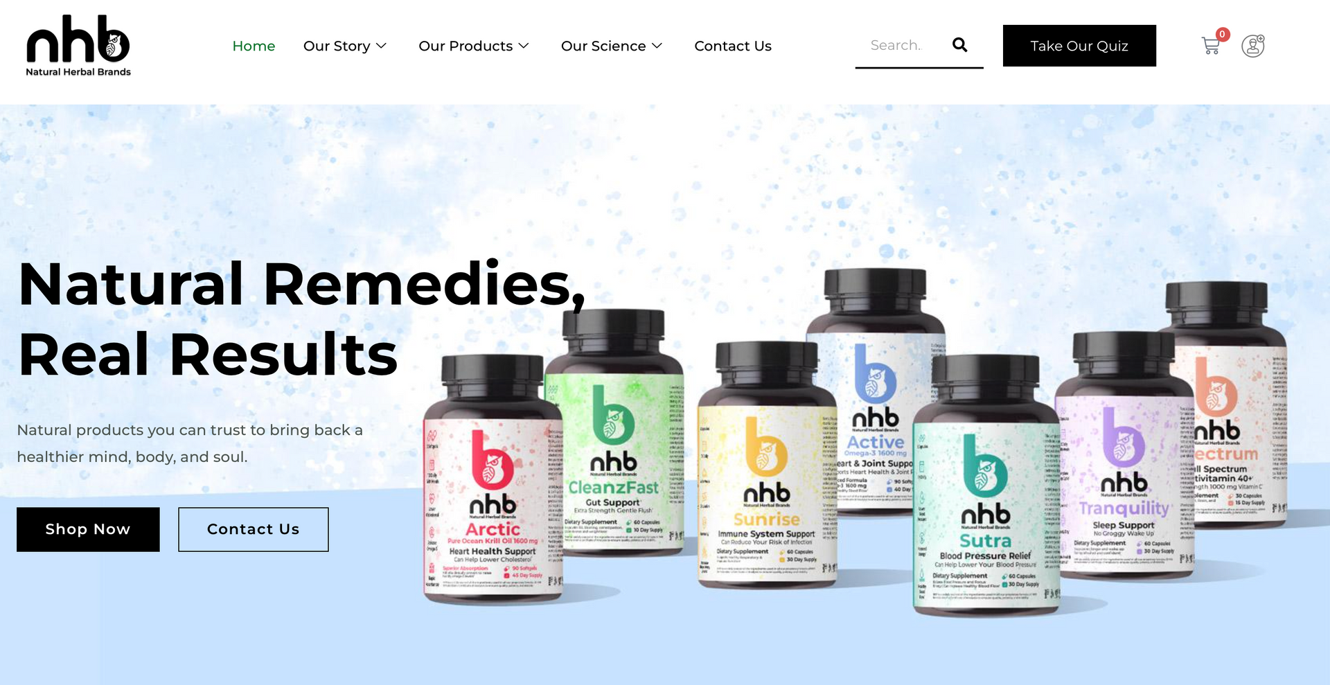 An image of Natural Herbal Brands website.