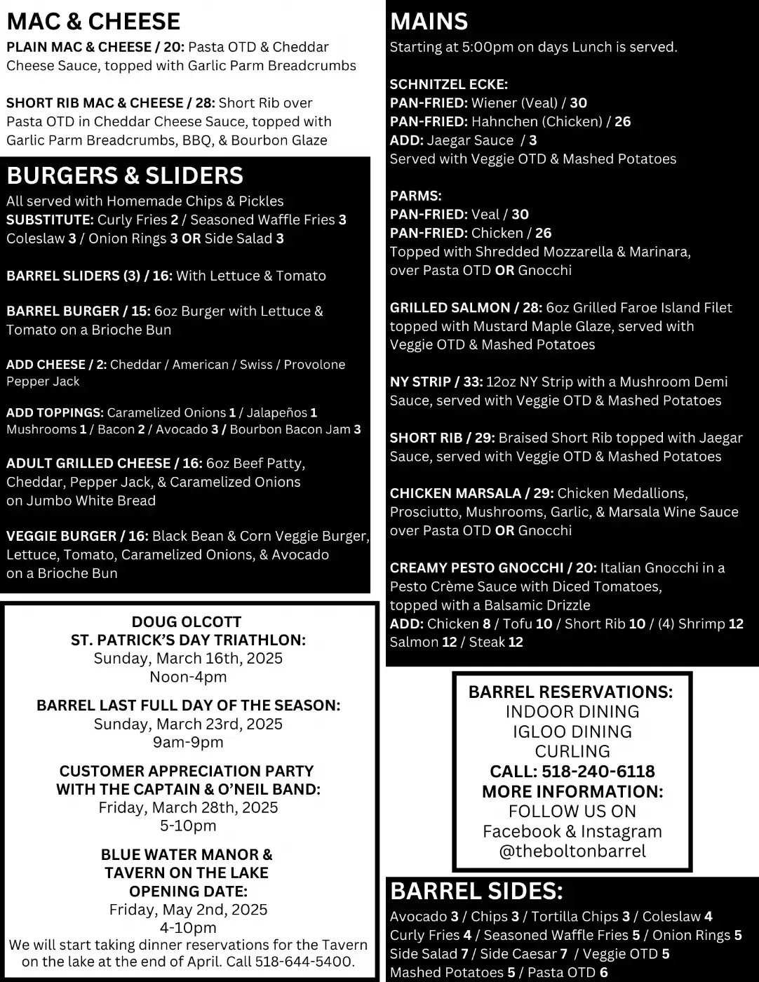 Barrel Menu Back