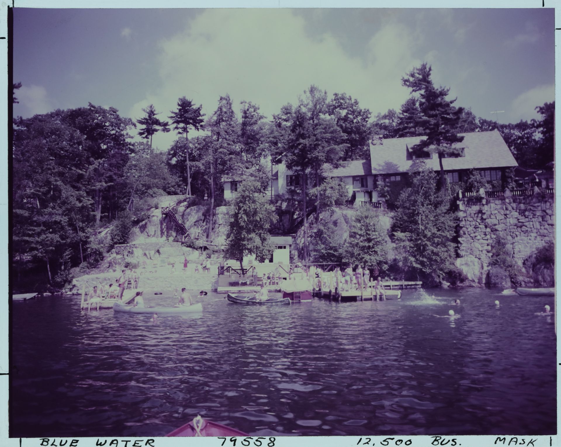 A black and white photo of Blue Water Manor taken in 1958