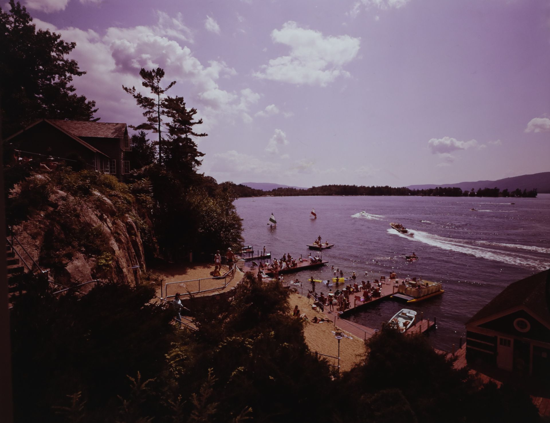 A large body of water with boats in it