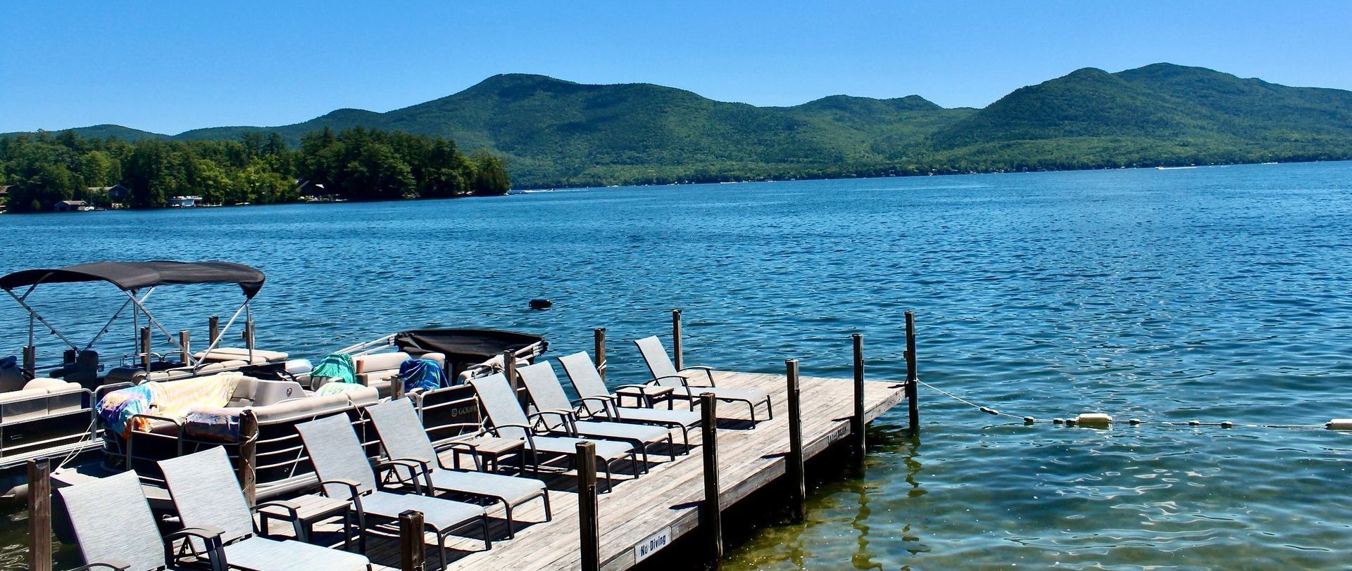 Lounge chairs on the dock