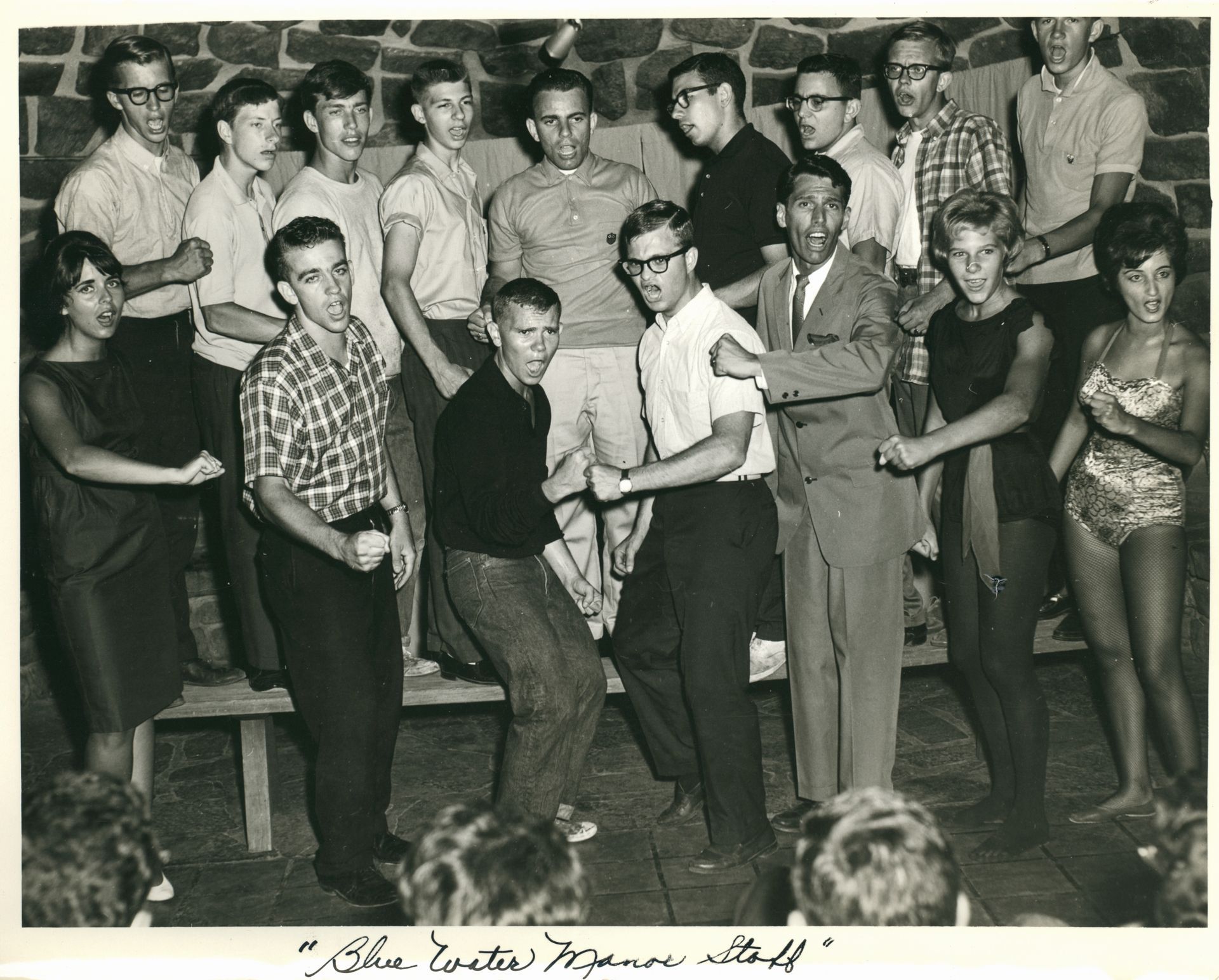 Old Blue Water Manor staff putting on a show for guests