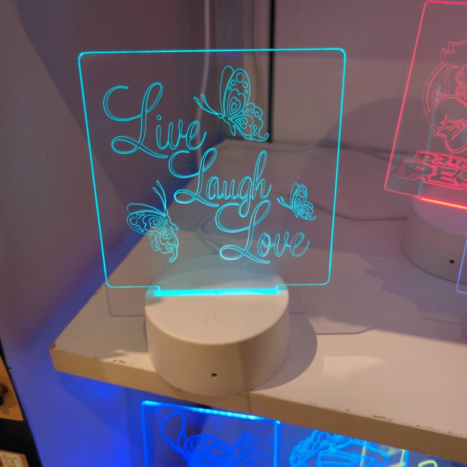 A light-up sign with 