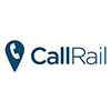 Blue CallRail logo: a location pin with a phone icon, and the word "CallRail".