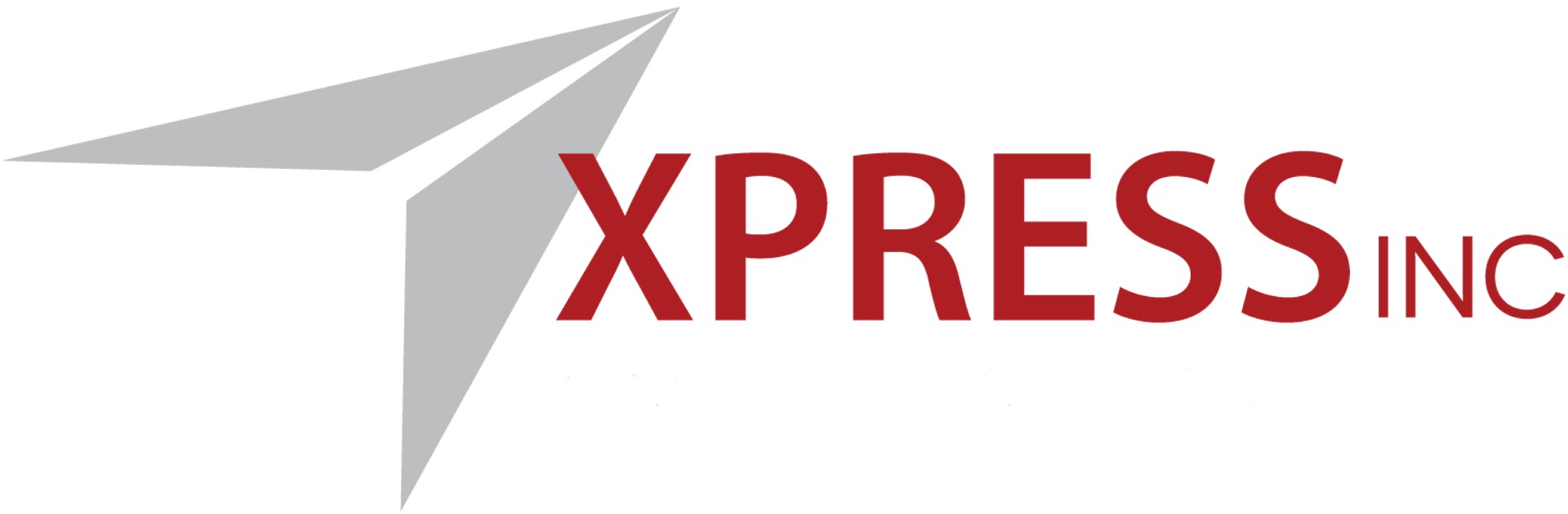 Logo of XPRESS Inc. featuring a silver geometric shape and dark red text on white.