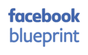 "Facebook Blueprint" text logo in blue with a white background.