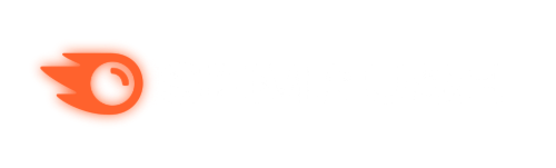 Orange comet logo on white background.