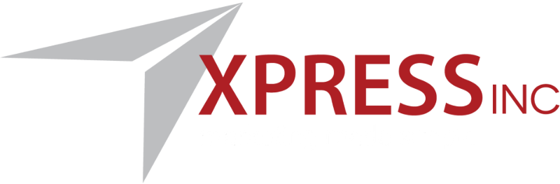 Logo of XPRESS Inc. featuring a silver geometric shape and dark red text on white.