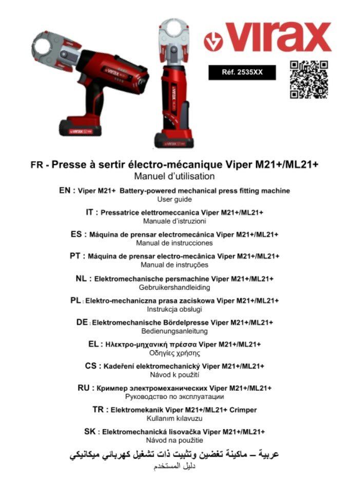 INSTRUKCJA VIRAX zaciskarka M21+ ML21+ instrukcja obsługi PL