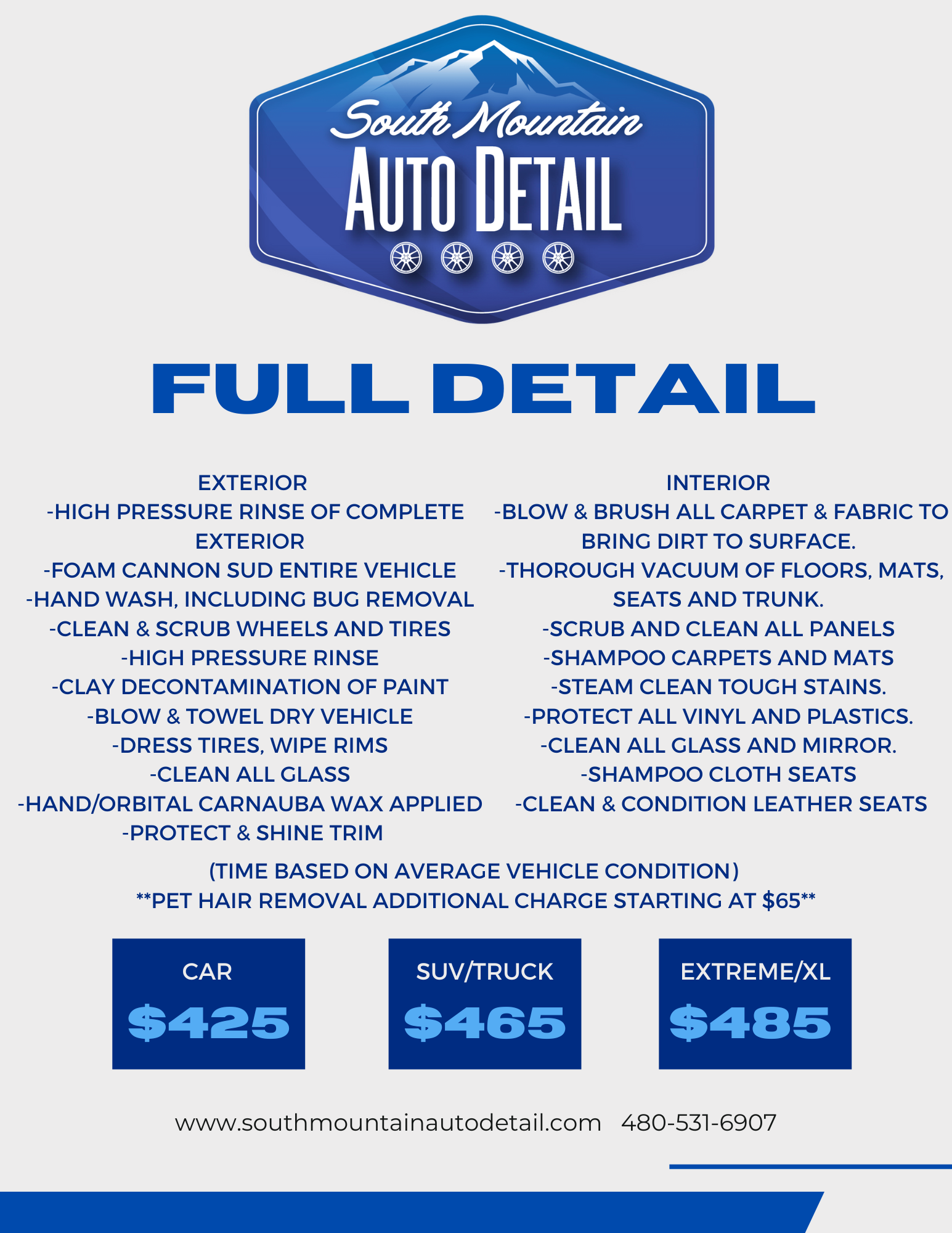 full detail pricing in chandler az