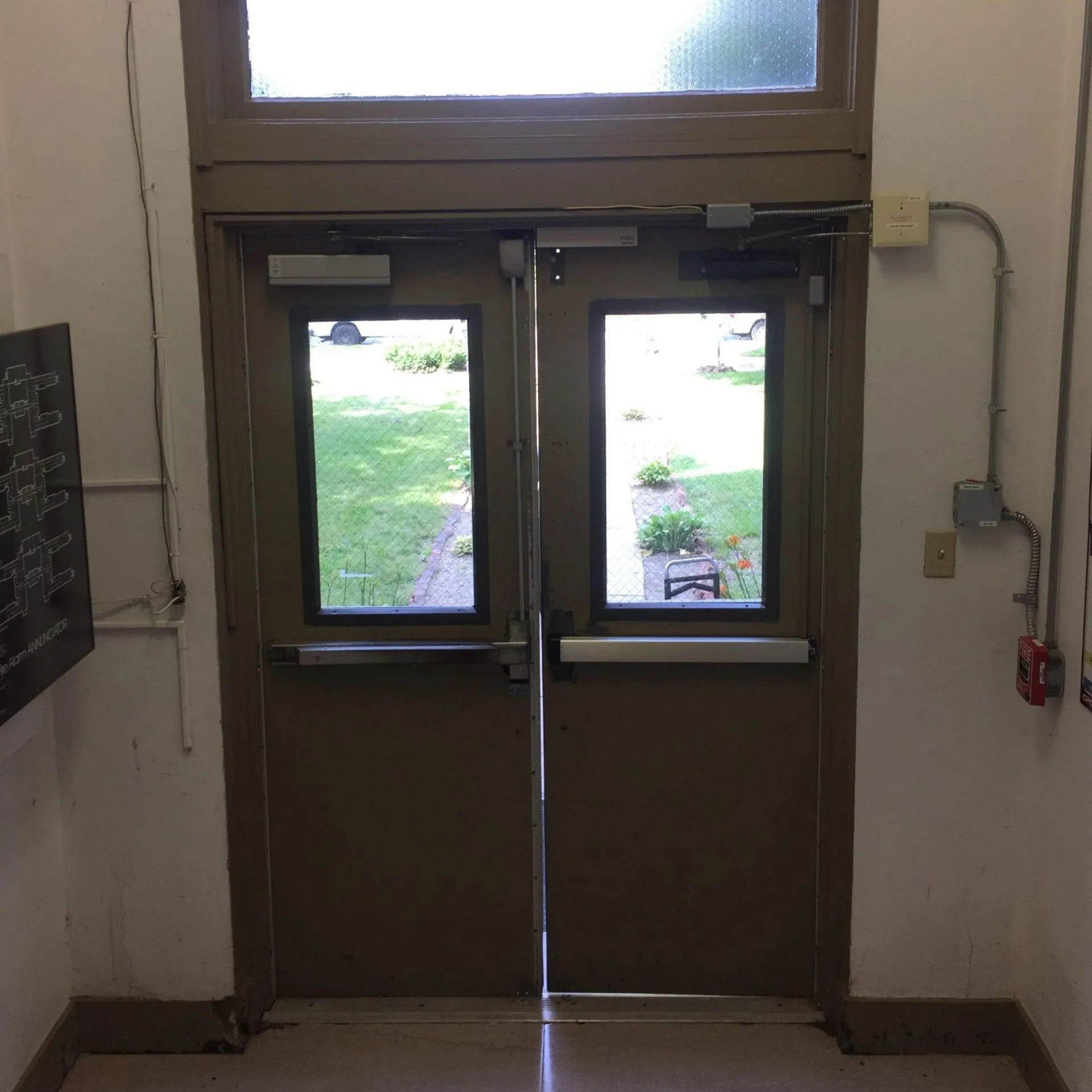 Commercial security door at a building in NYC