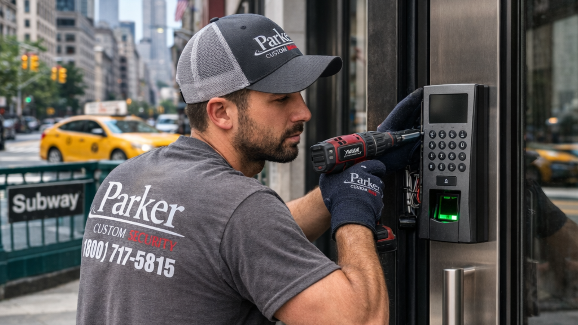 Repairing an access control system on door of commercial building in NYC