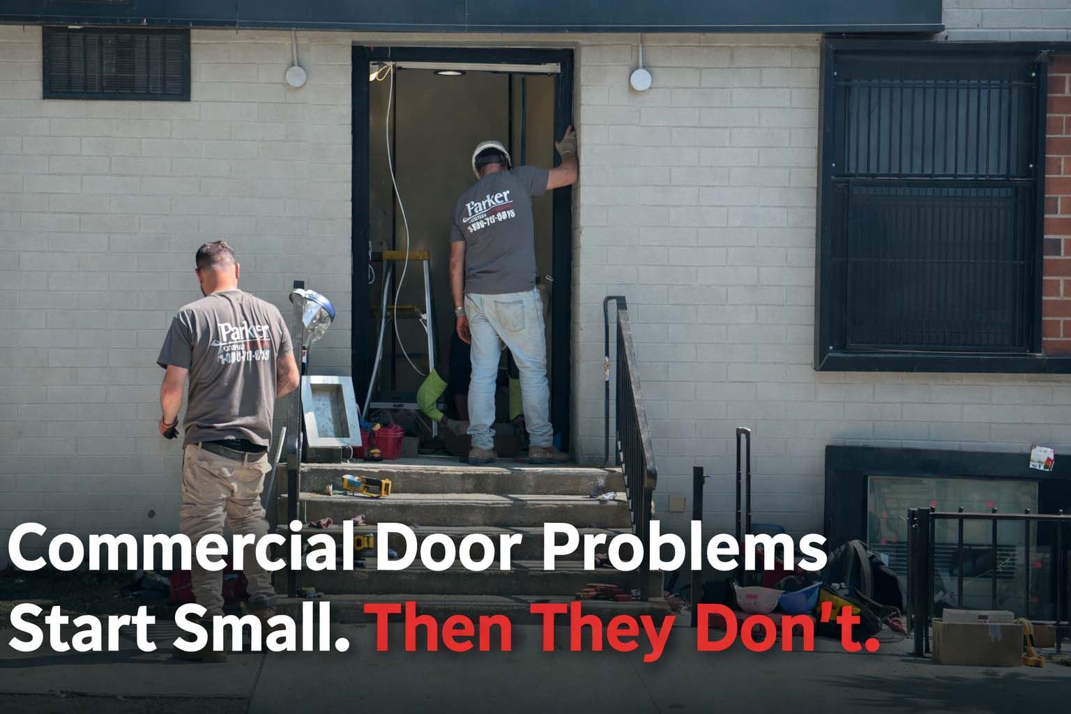 Door frame repair at a building in NYC by Parker Custom Security 