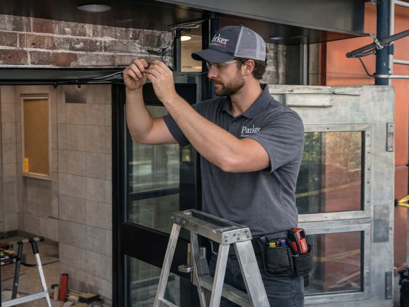 Installing new commercial door NYC