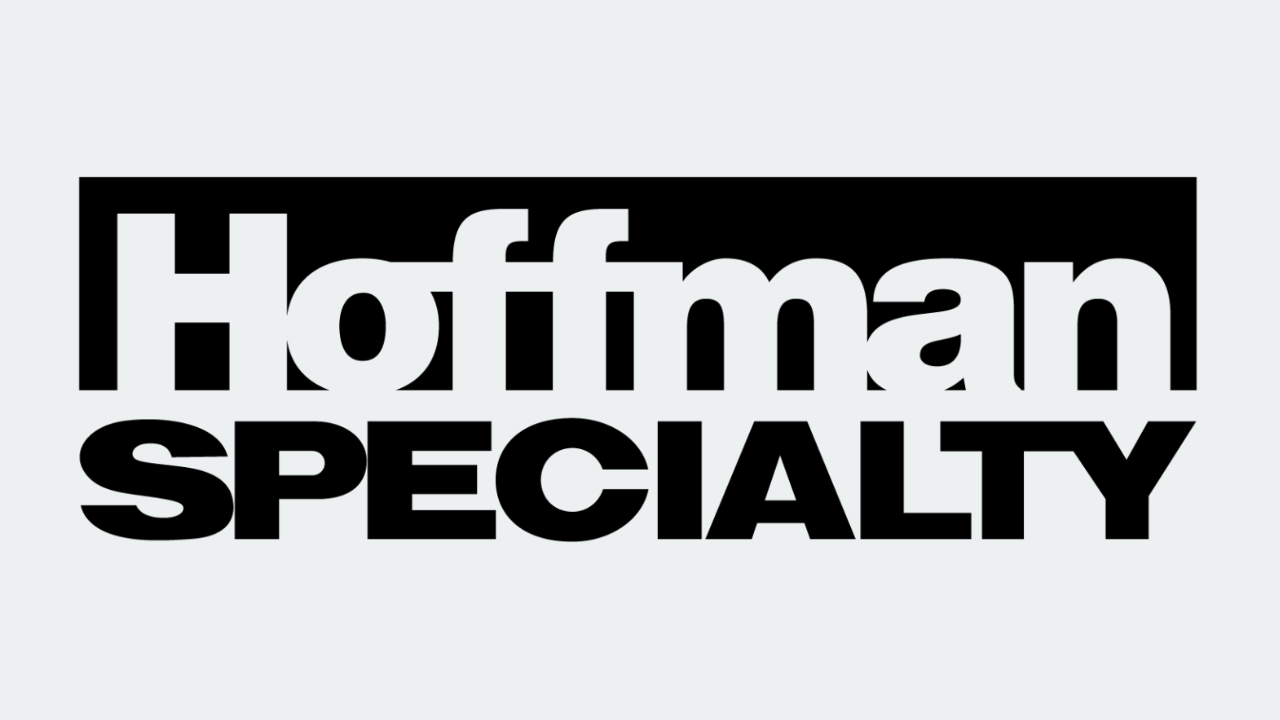 a black and white logo for hoffman specialty