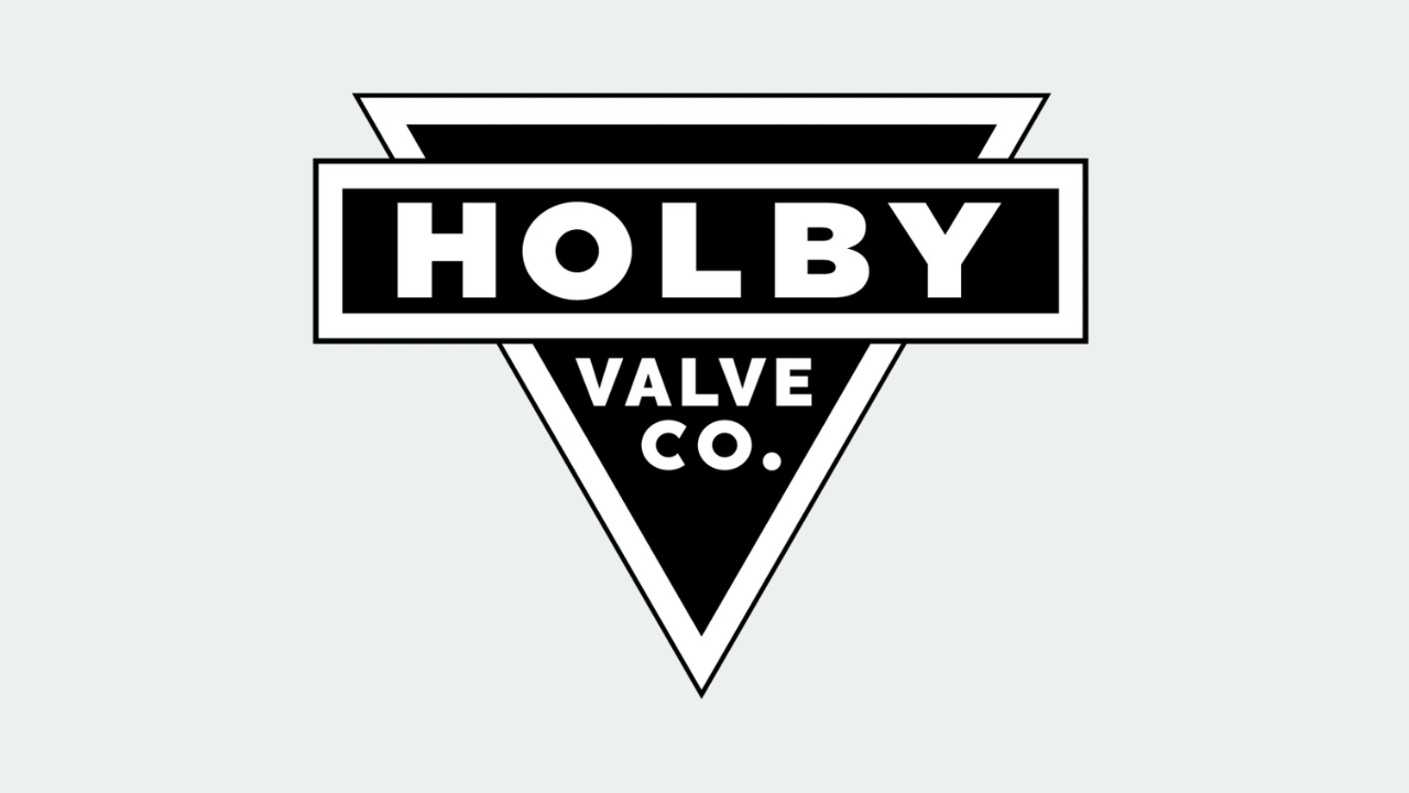 a black and white logo for holby valve co.