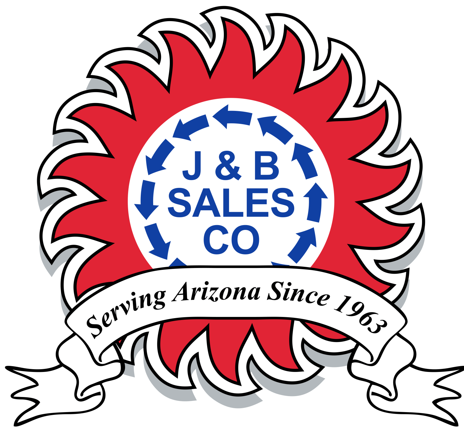 a logo for j & b sales co serving arizona since 1963