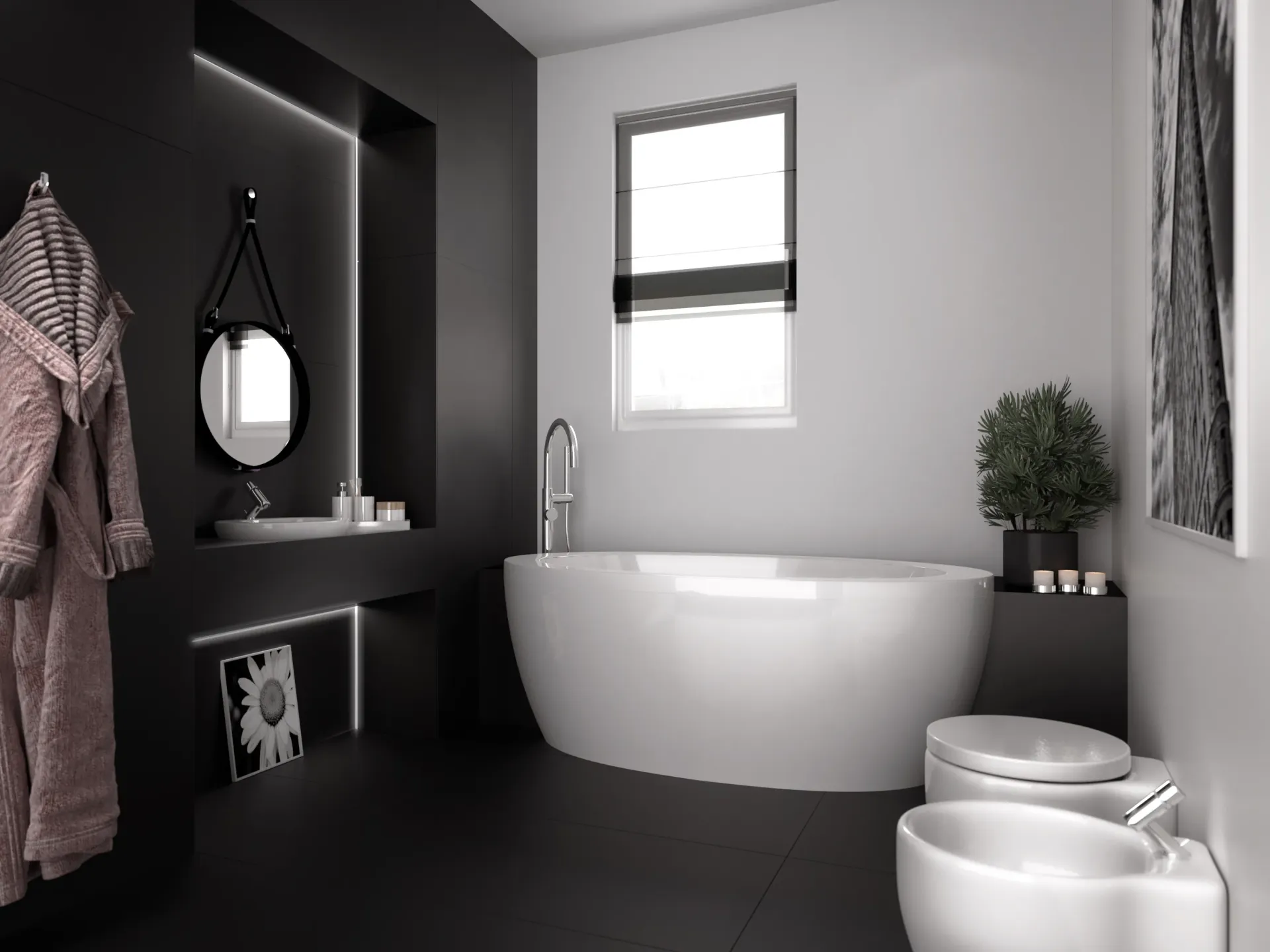 Rendering progetto cucina appartamenti di nuova costruzione.