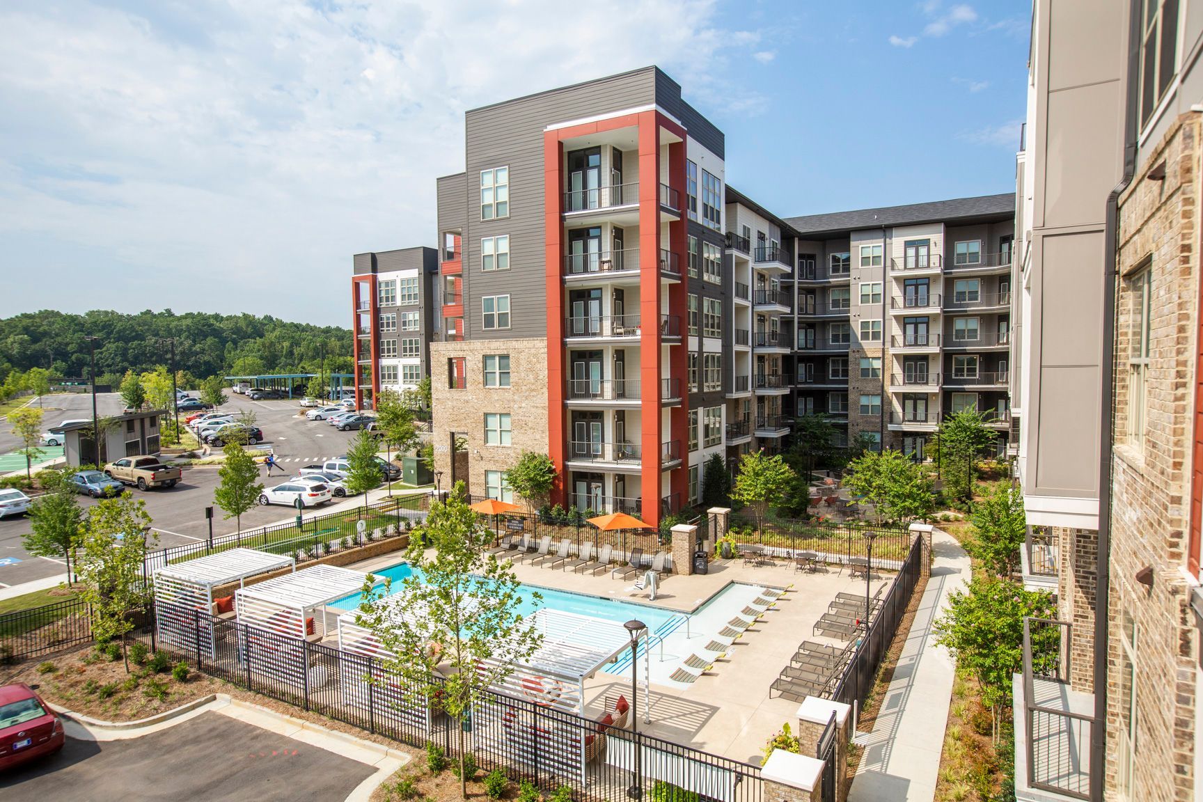 A large building with a tree in front of it