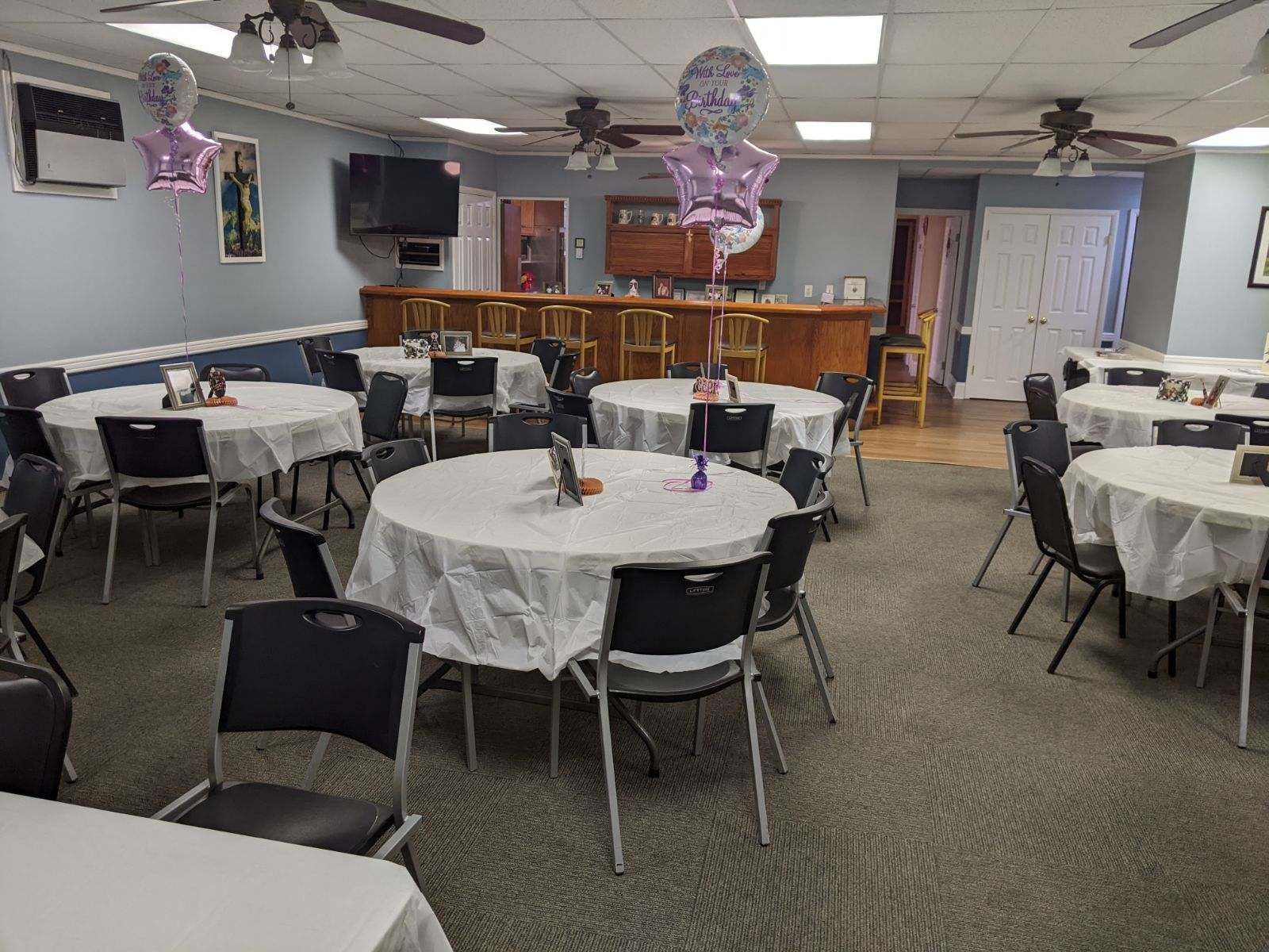 Event Hall with Tables and Bar