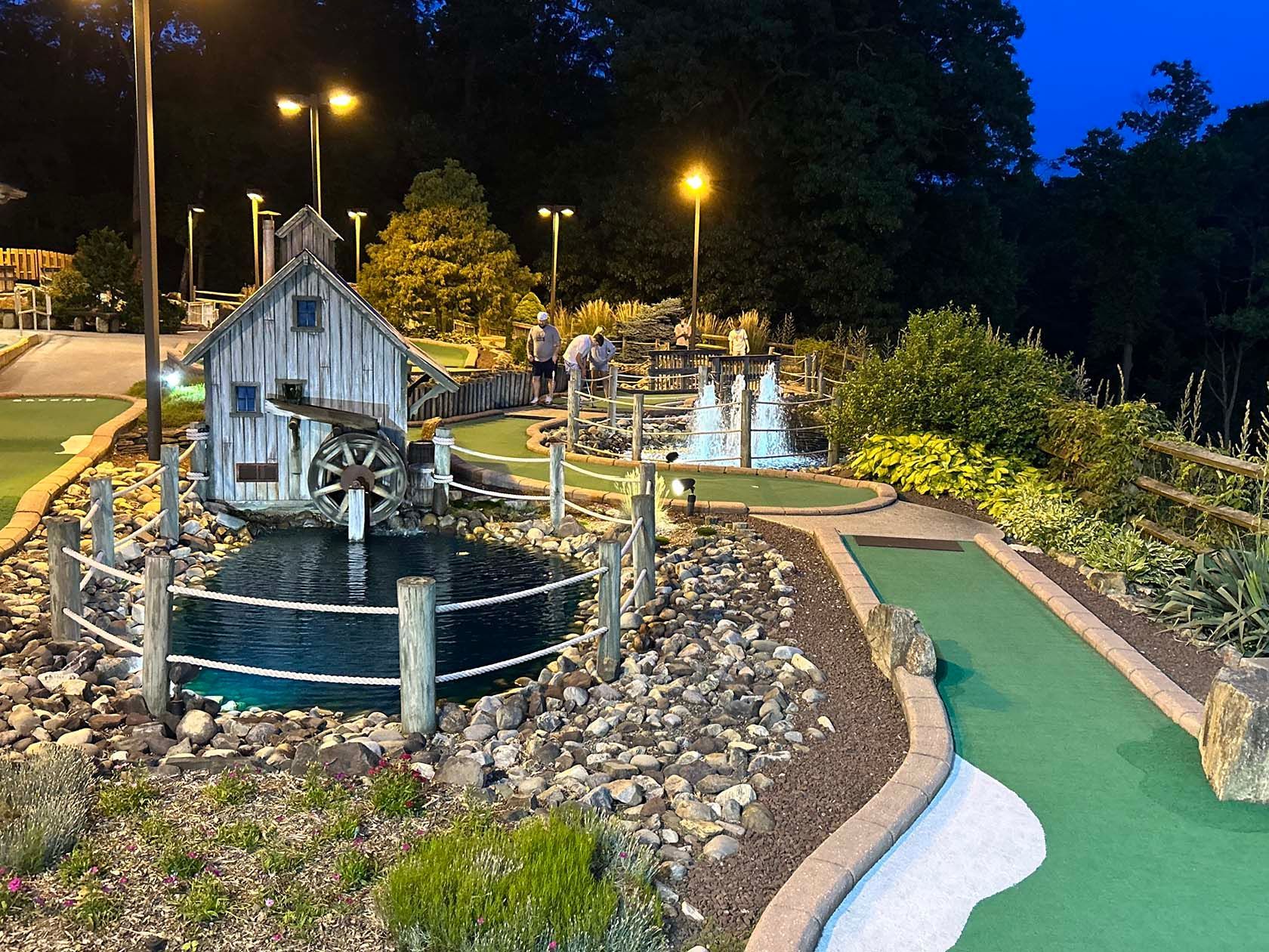 Golf course water mill