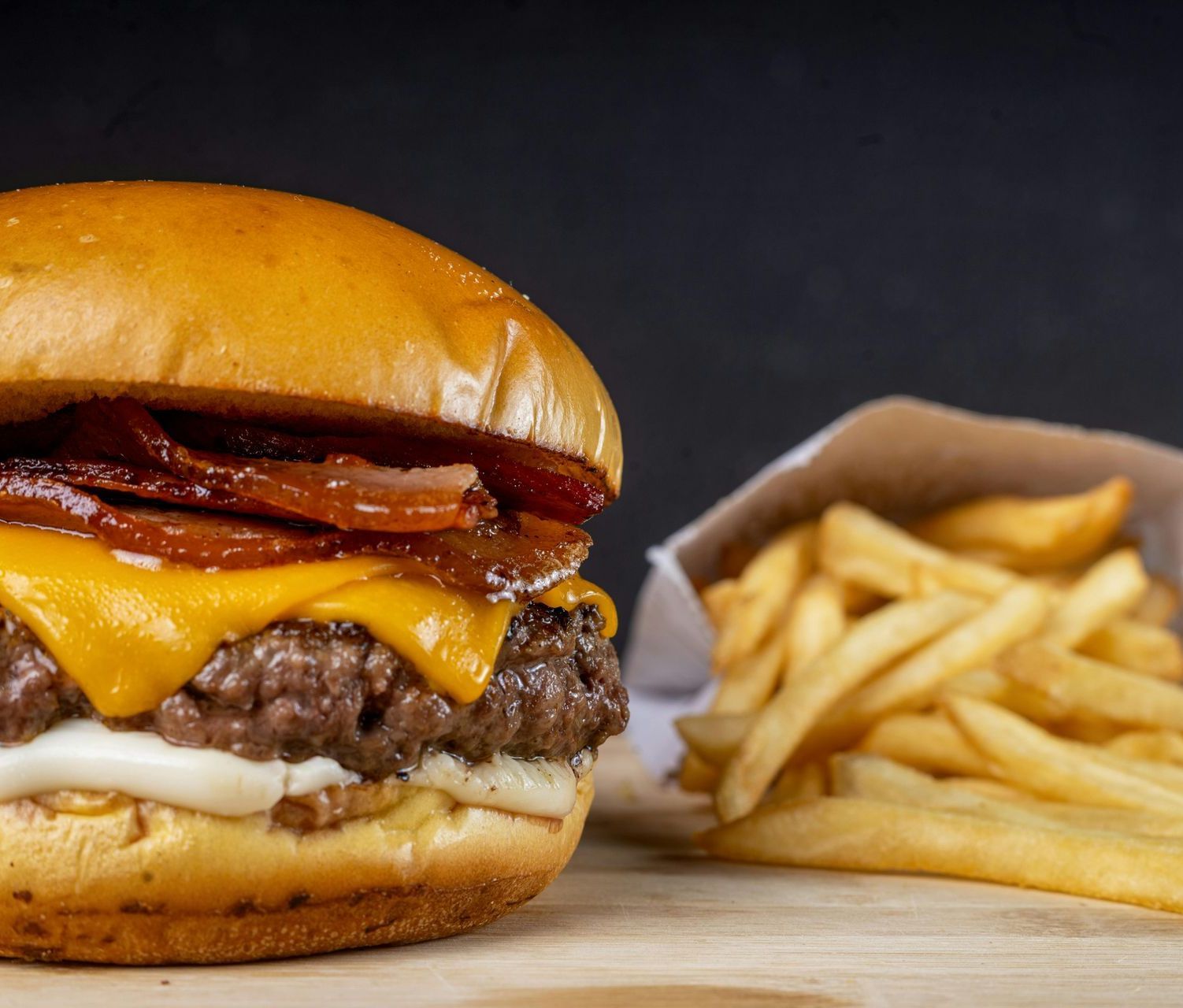 Cheeseburger and French fries