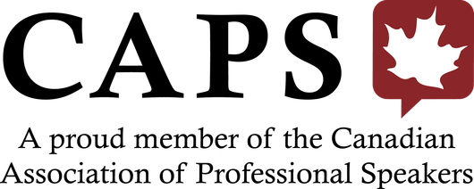 A logo for caps a proud member of the canadian association of professional speakers