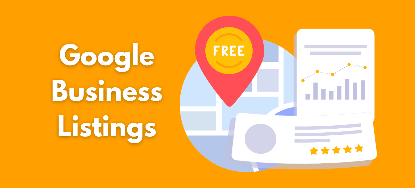 An illustration of a google business listing with a free pin.