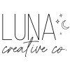 A black and white logo for luna creative co.