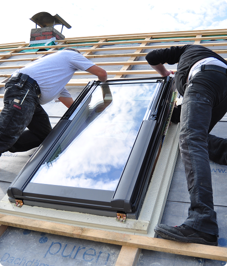 An aerial view of a large industrial area with lots of buildings