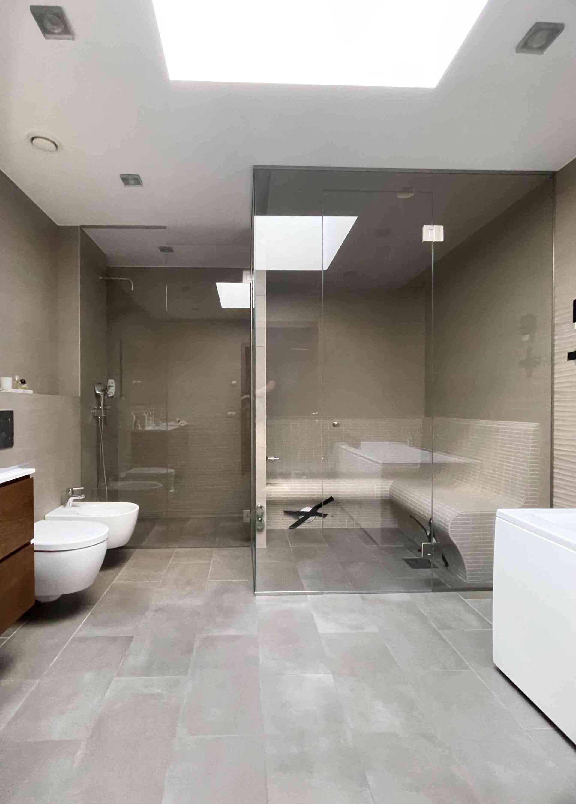 Aurusauna klaassein klaasuksega - kirgas klaas