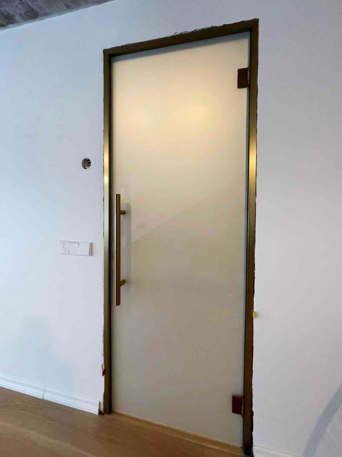 Sauna klaasuks lengis - messing / harjatud kuldne viimistlus