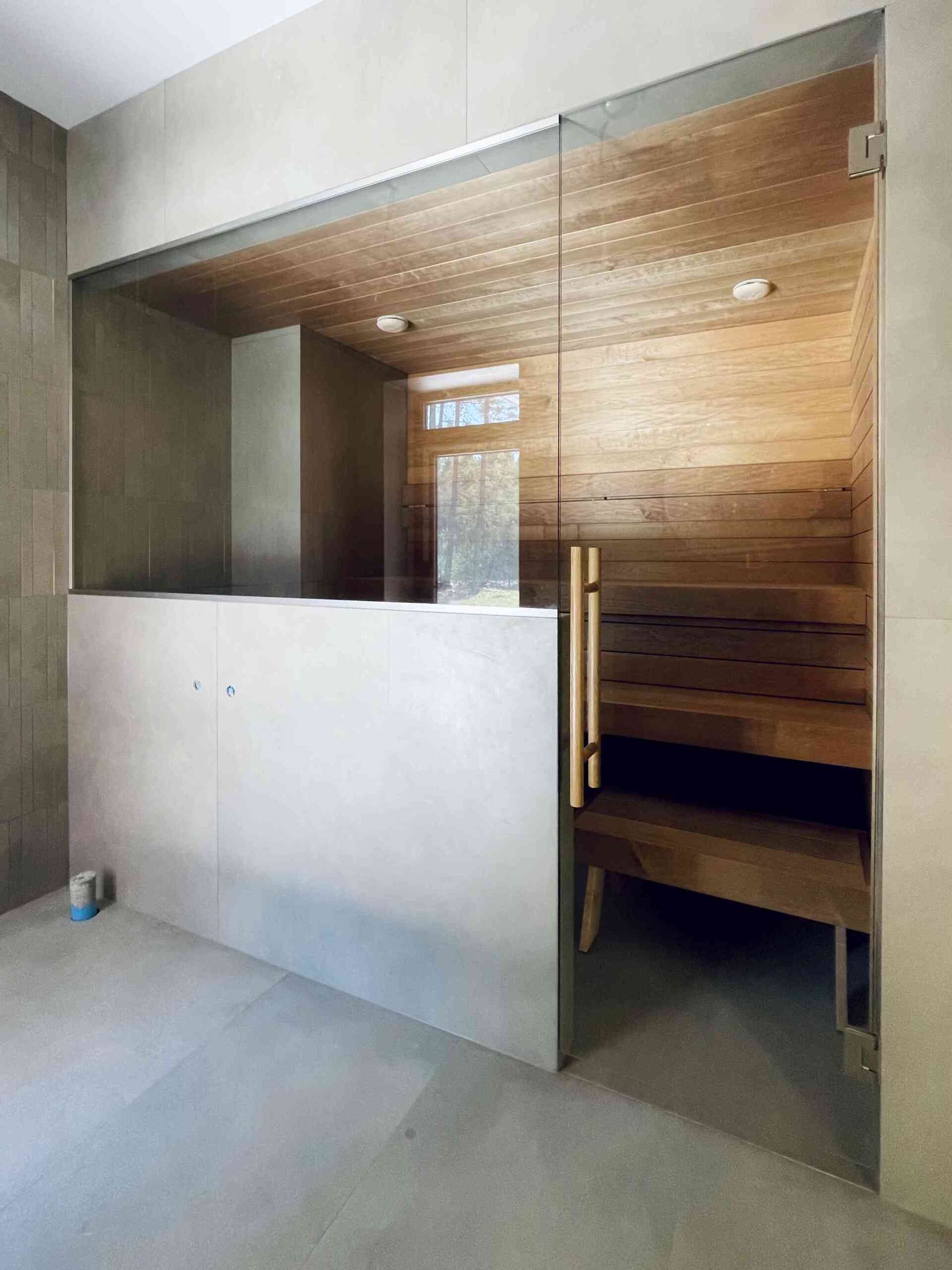 Sauna klaasaken ja sauna klaasuks - kirgas klaas