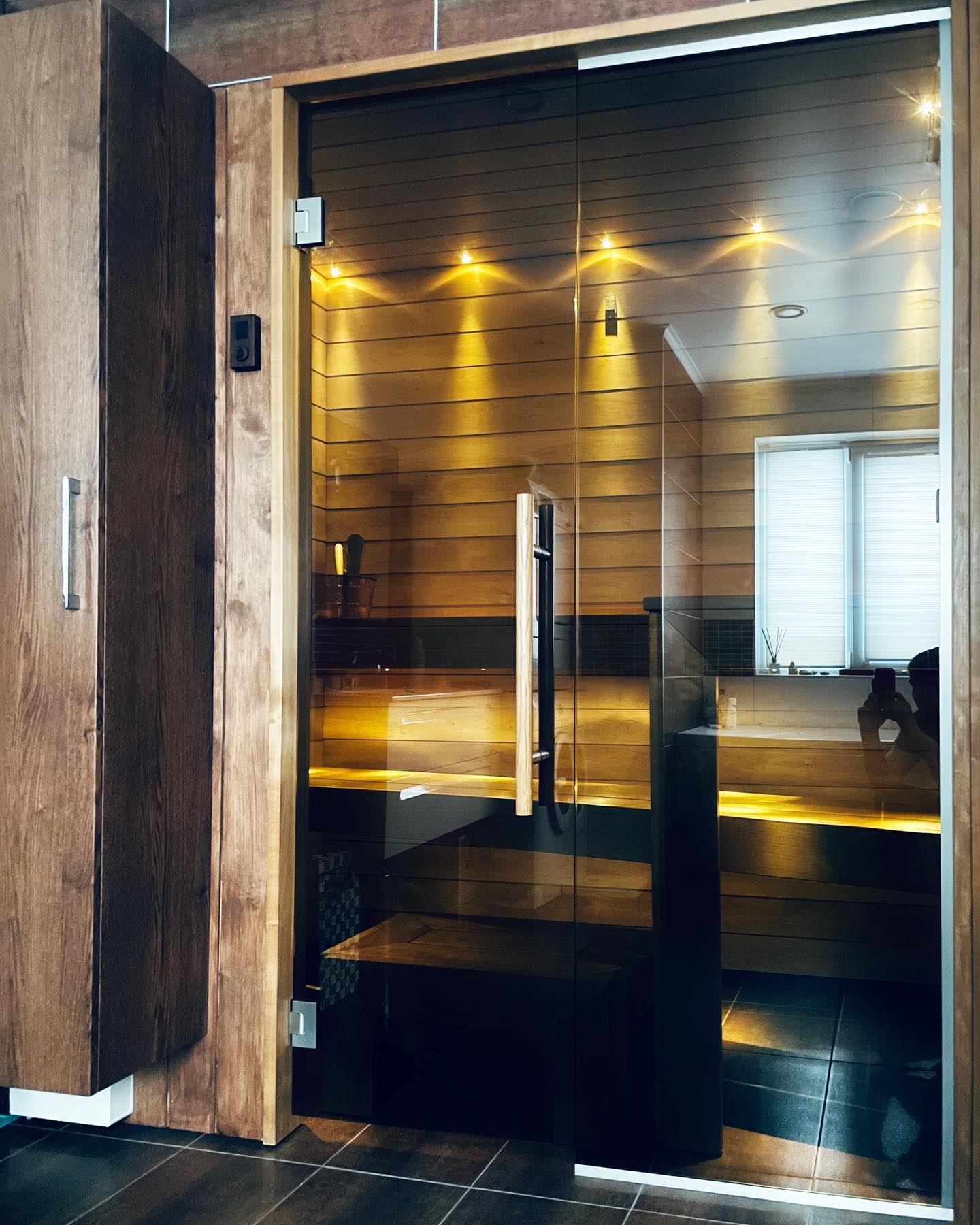 Sauna klaassein uksega, pronks klaas saunaklaasid