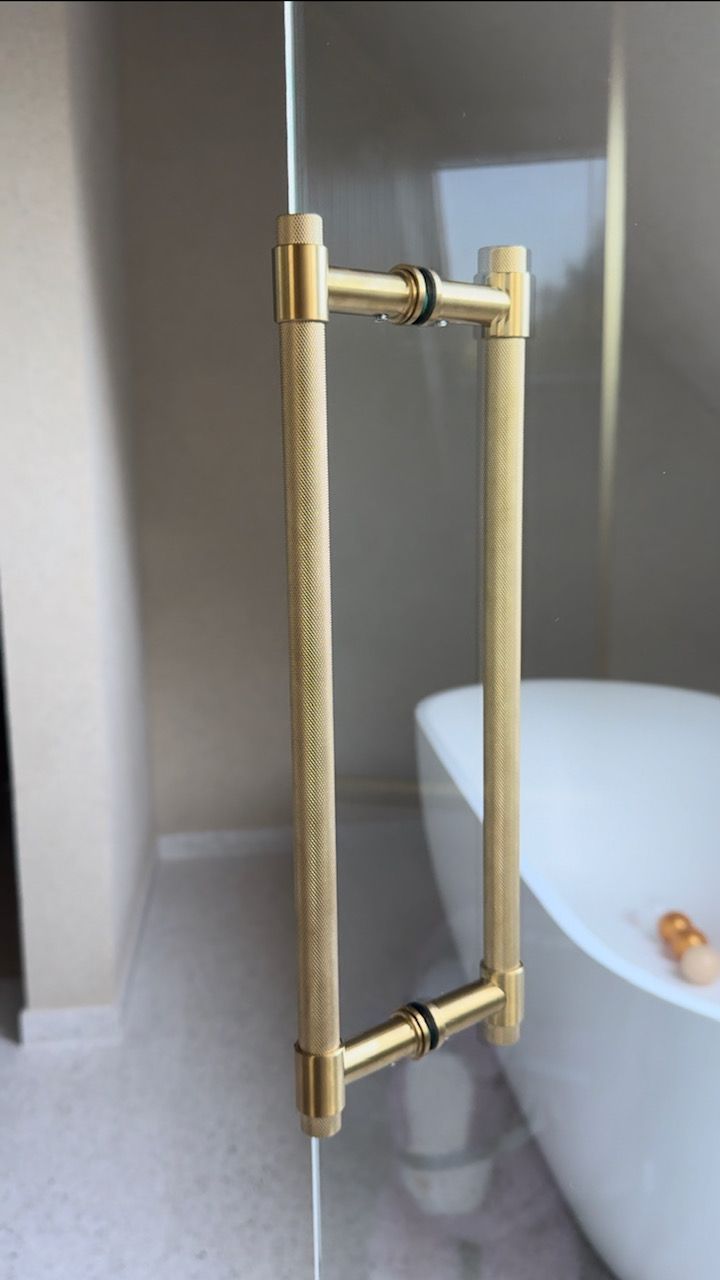 Käepide klaasuksele - harjatud kuldne