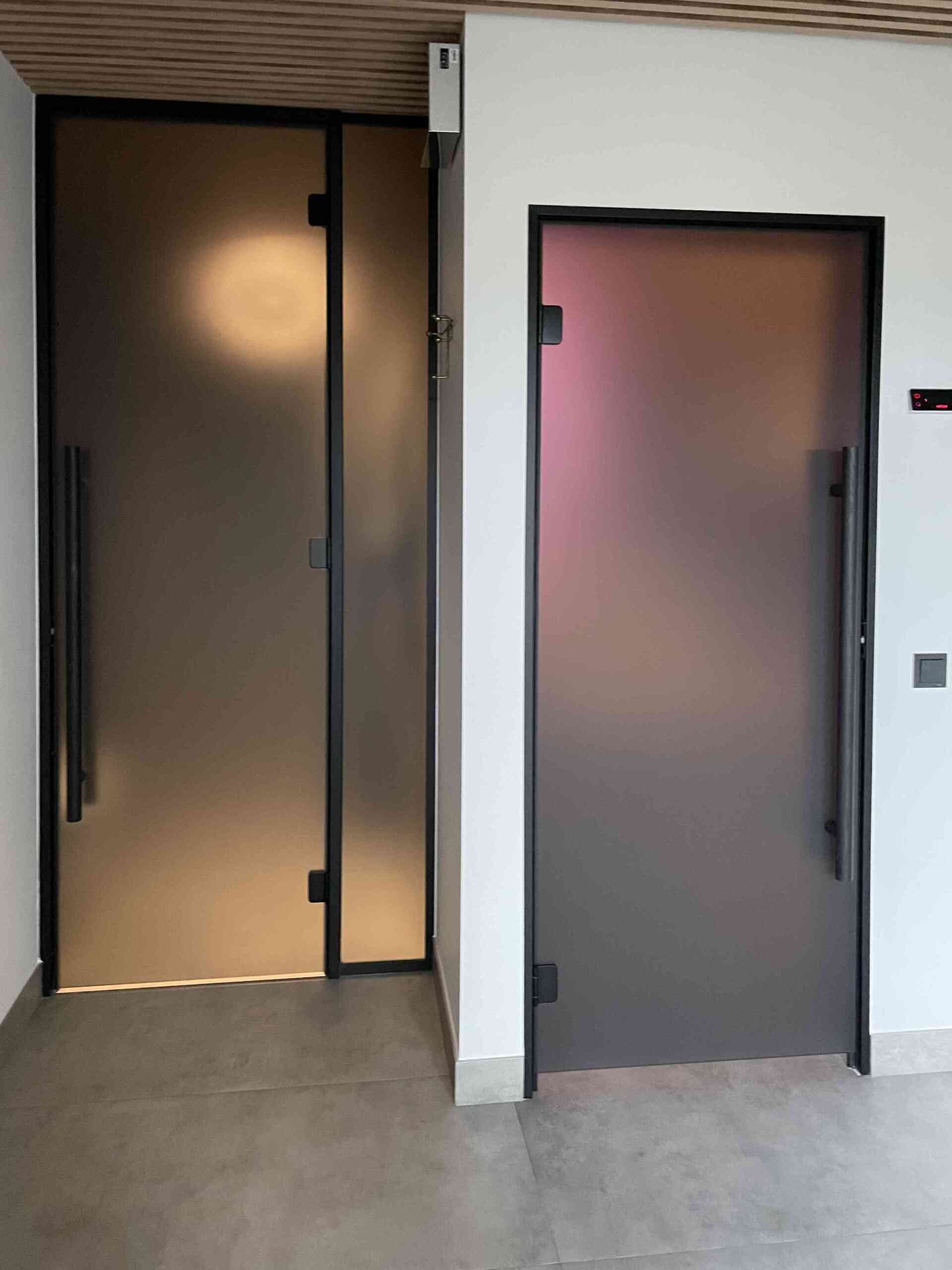 Sauna klaasuks lengis - satiinmatt hall klaas