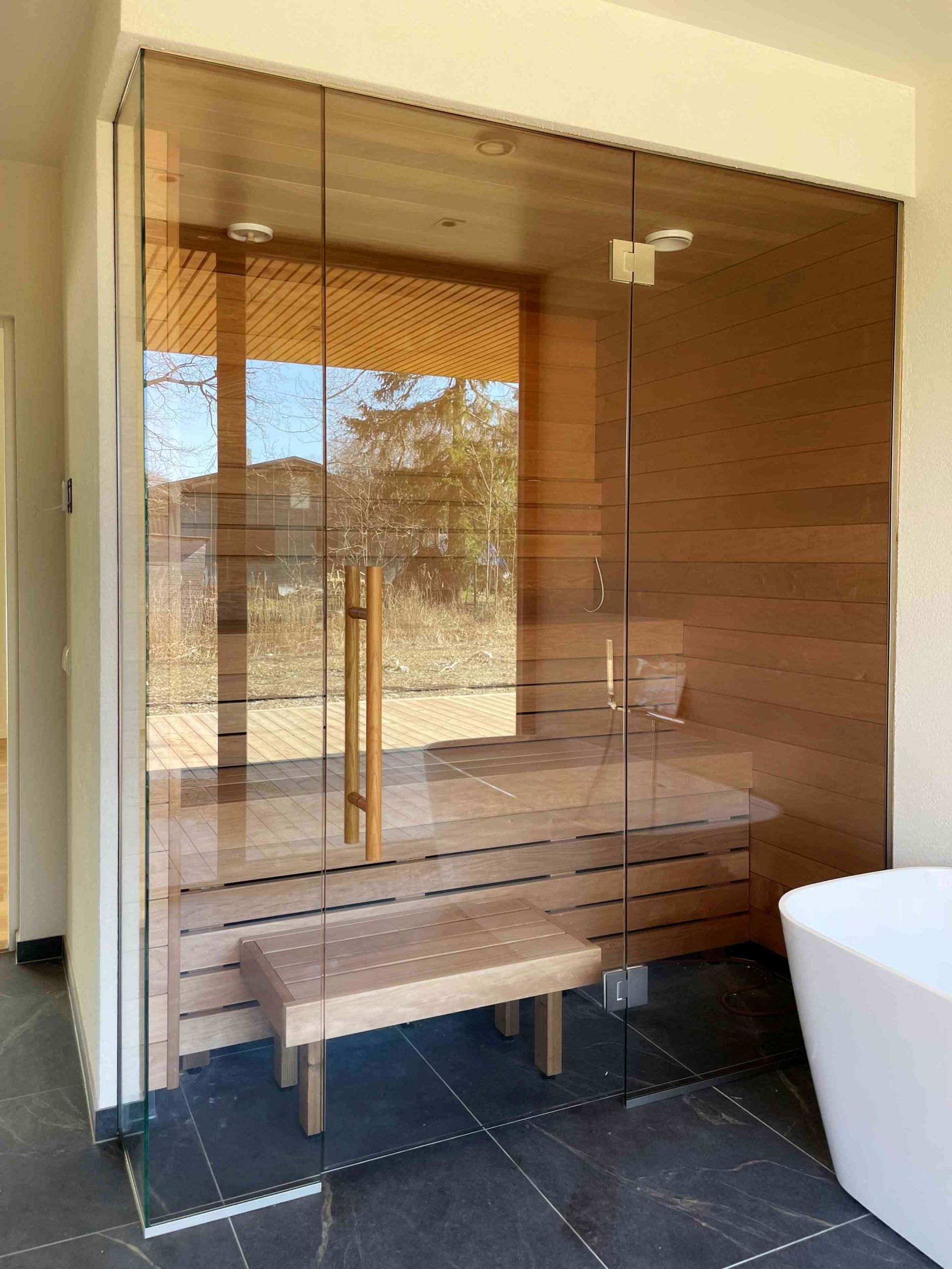 Sauna klaassein  nurgaga - kirgas klaas