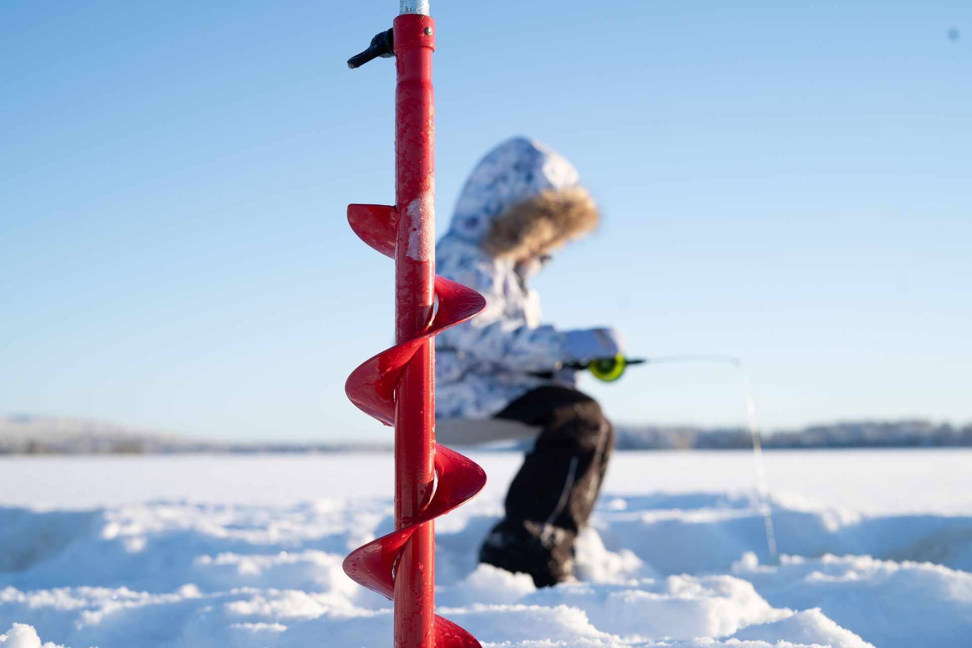 Ice fishing.