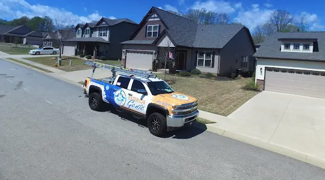 exterior genie truck outside of home