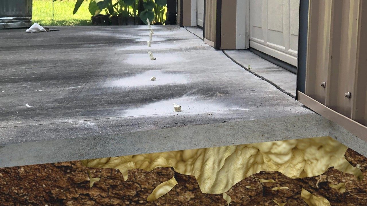 foam underneath the concrete