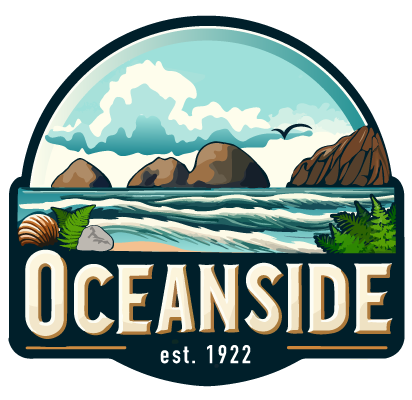 a logo for oceanside which was established in 1922, newest community voted results