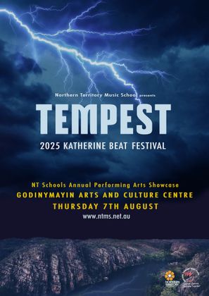 Poster for a performing arts festival with a lightning storm visual. It's titled 