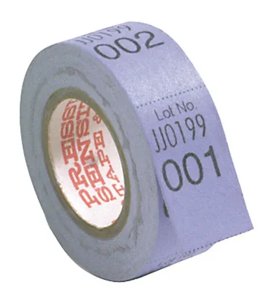 Roll of light purple numbered tape with 