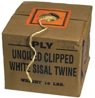 Box of white sisal twine, with 