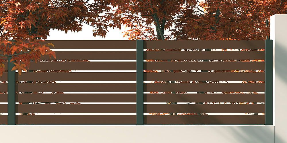 Valla de con lamas abiertas de composite para jardín, terraza, chalet, ático y mucho más. Hipervallas