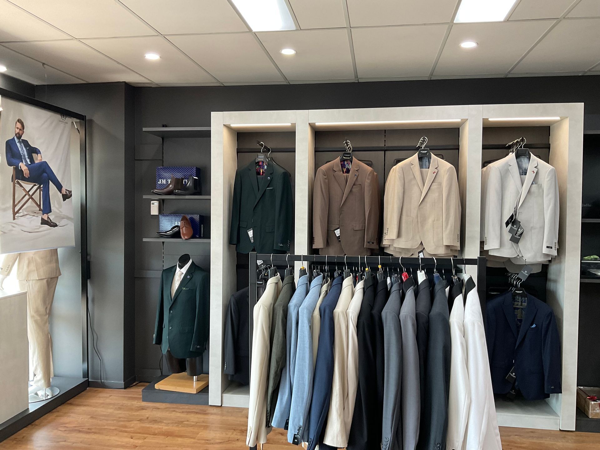 A Suit Jacket Display in Store — New Park Suit Hire & Menswear in Mackay, QLD